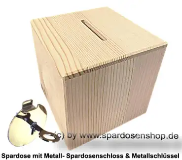 Spardose Holzwürfel Rohling natur A